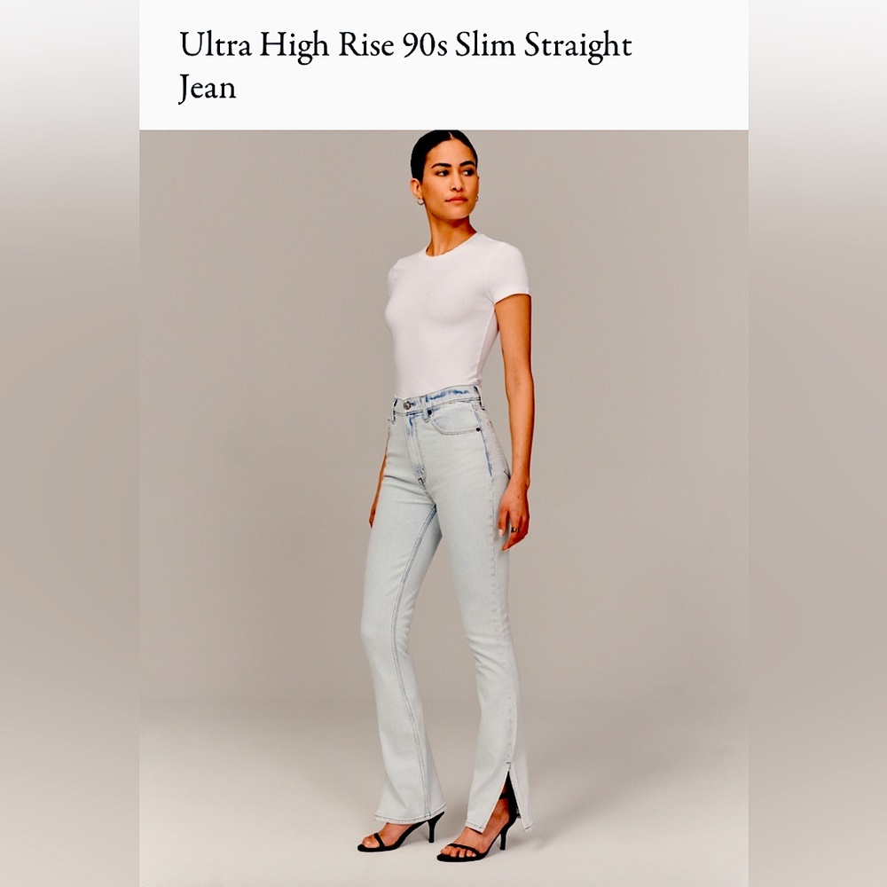 NWT | A&F | SOLD OUT Ultra high rise 90s slim straight jeans with vent |…